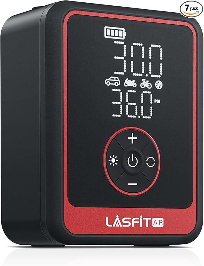 LASFIT Tire Inflator Portable Air Compressor, CR1 Pro Cordless Tire Air Pump with 7800mAh Battery... | Amazon (US)