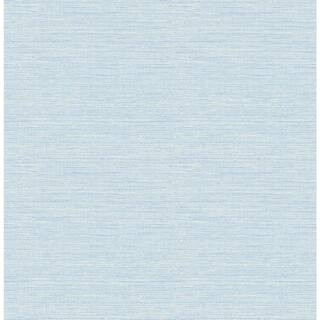 Chesapeake Agave Sky Blue Faux Grasscloth Paper Strippable Roll (Covers 56.4 sq. ft.) 3117-24283 ... | The Home Depot