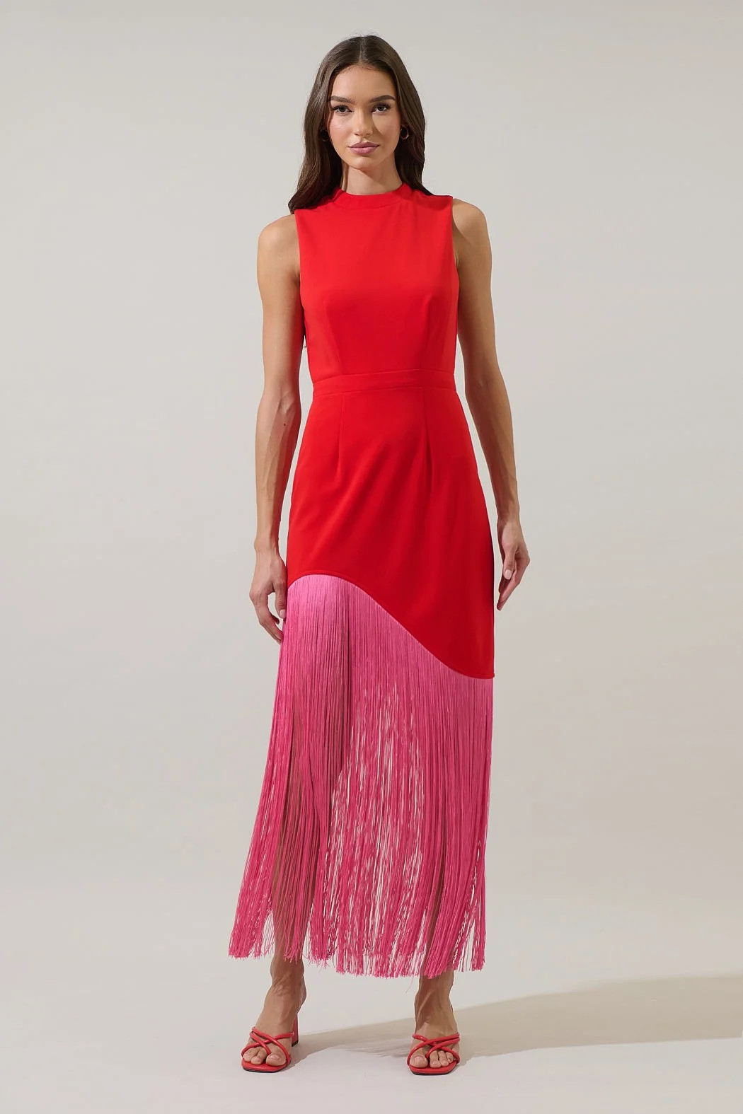 Gigi Fringe Sleeveless Maxi Dress | Sugarlips