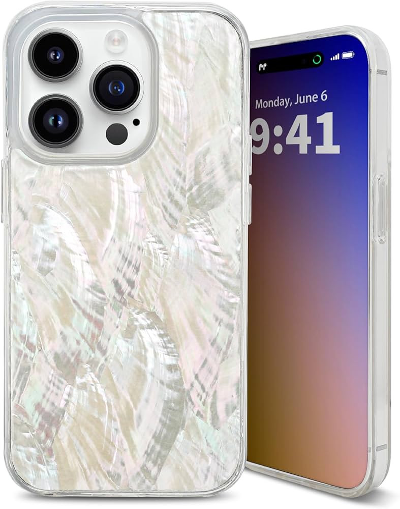 for iPhone 14 Pro Case Made with Unique Genuine Seashell, Durable | Stunning Gorgeous | Drop Prot... | Amazon (US)