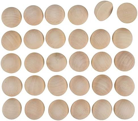 Juvale 30 Pack Split Wood Balls, 1.5 Inch Unfinished Wooden Half Spheres for Kids Crafts, Art Suppli | Amazon (US)