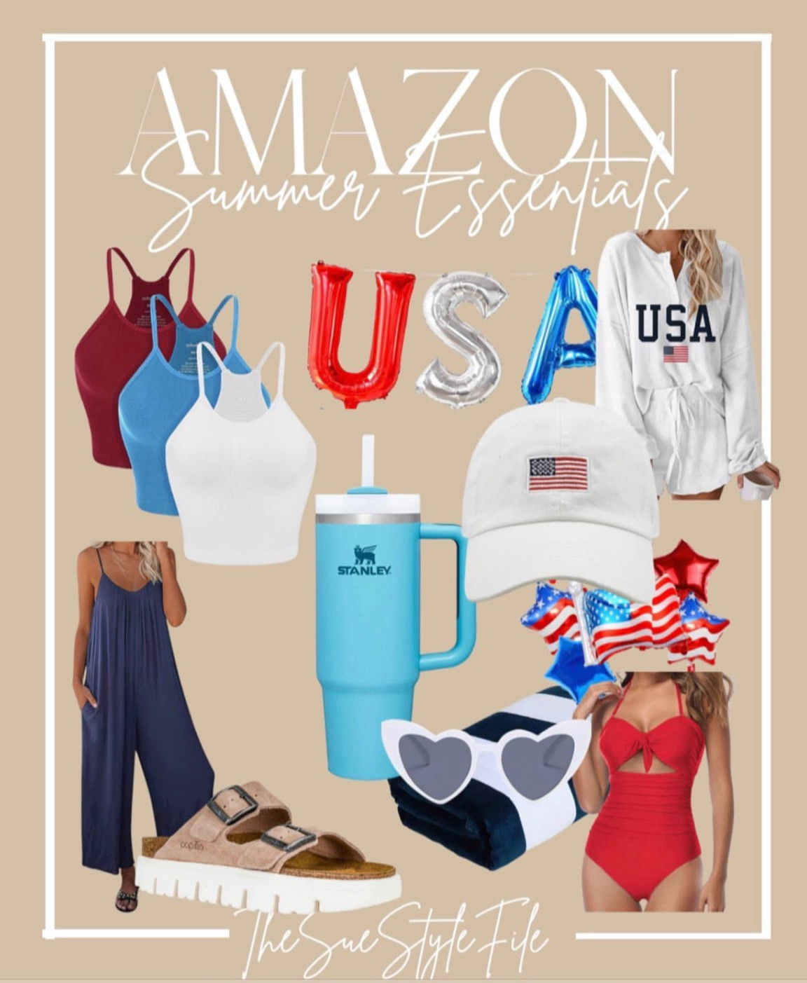 Summer outfit. Sandals. Memorial weekend. Looks for less. 
July 4th outfit. Sized up to a large in the tank top and jumpsuit. Free people inspired jumpsuit. 4th of July. Memorial weekend. Red, white and blue. Belt bag. Summer fashion. Trucker hat. Lake outfit 

#LTKFind #LTKunder50 #LTKsalealert

Follow my shop @thesuestylefile on the @shop.LTK app to shop this post and get my exclusive app-only content!

#liketkit 
@shop.ltk
https://liketk.it/4bFOh

Follow my shop @thesuestylefile on the @shop.LTK app to shop this post and get my exclusive app-only content!

#liketkit 
@shop.ltk
https://liketk.it/4FL8J    

Follow my shop @thesuestylefile on the @shop.LTK app to shop this post and get my exclusive app-only content!

#liketkit   
@shop.ltk
https://liketk.it/4FL91

Follow my shop @thesuestylefile on the @shop.LTK app to shop this post and get my exclusive app-only content!

#liketkit    
@shop.ltk
https://liketk.it/4FL9L

Follow my shop @thesuestylefile on the @shop.LTK app to shop this post and get my exclusive app-only content!

#liketkit     
@shop.ltk
https://liketk.it/4FLaW

Follow my shop @thesuestylefile on the @shop.LTK app to shop this post and get my exclusive app-only content!

#liketkit      
@shop.ltk
https://liketk.it/4FLb6

Follow my shop @thesuestylefile on the @shop.LTK app to shop this post and get my exclusive app-only content!

#liketkit       
@shop.ltk
https://liketk.it/4FLbo

Follow my shop @thesuestylefile on the @shop.LTK app to shop this post and get my exclusive app-only content!

#liketkit        
@shop.ltk
https://liketk.it/4FLbU

Follow my shop @thesuestylefile on the @shop.LTK app to shop this post and get my exclusive app-only content!

#liketkit #LTKSwim #LTKMidsize #LTKVideo #LTKMidsize #LTKVideo #LTKSwim #LTKSwim #LTKVideo #LTKMidsize #LTKVideo #LTKSwim #LTKVideo #LTKSwim #LTKVideo #LTKSwim #LTKSwim #LTKVideo #LTKVideo #LTKSwim
@shop.ltk
https://liketk.it/4Gjtc

#LTKSwim #LTKVideo