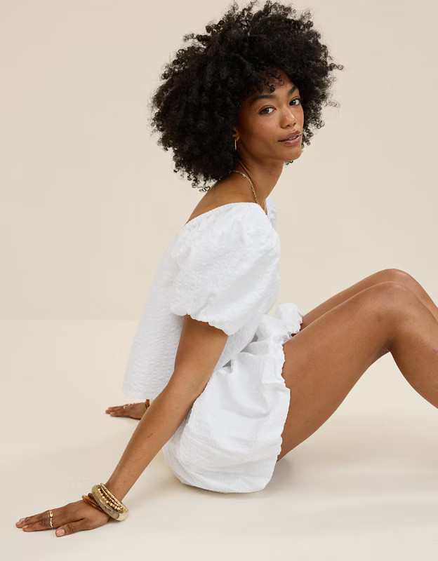 Aerie Seersucker Puff Sleeve Top | Aerie