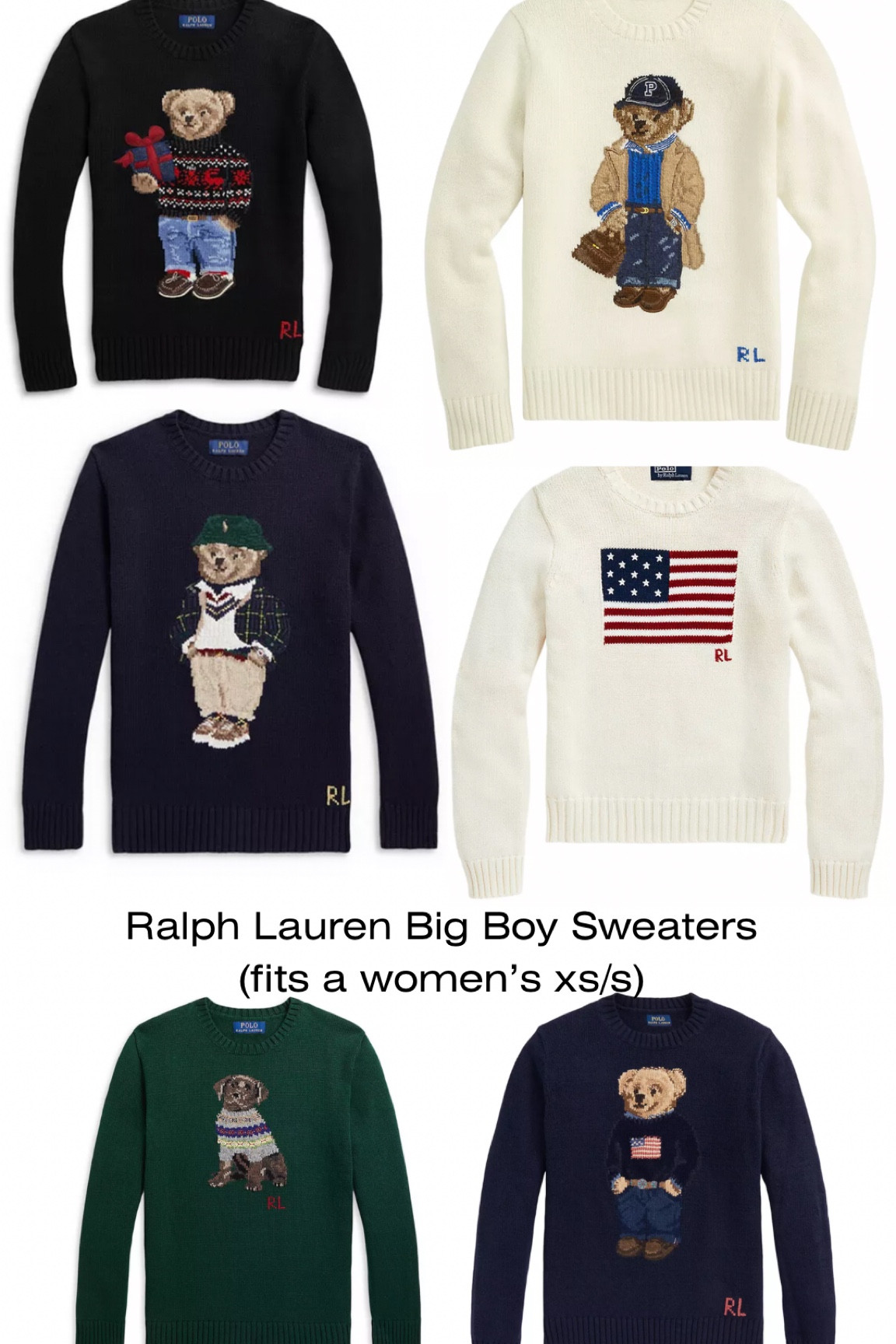 Ralph Lauren flag and bear sweaters from the big boys section fitting women’s xs and small. Perfect fall sweater! 

#LTKworkwear #LTKkids #LTKSeasonal
