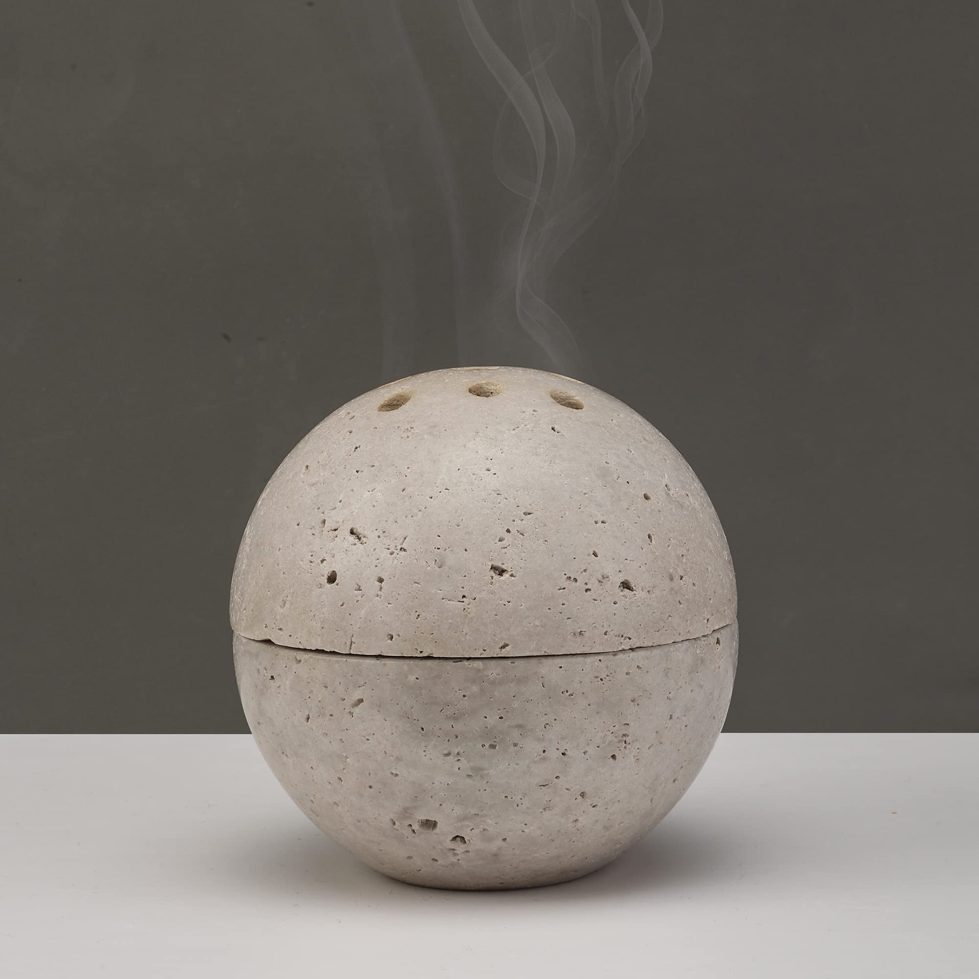 Natural Travertine Round Incense Cone Holder, Minimalist Sphere Incense Burner for Cones, Home De... | Amazon (US)