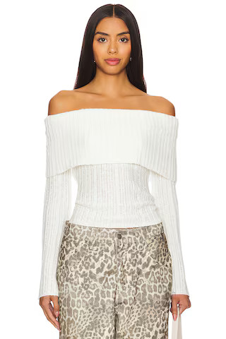 MORE TO COME Ingrid Off Shoulder Sweater in Cream from Revolve.com | Revolve Clothing (Global)