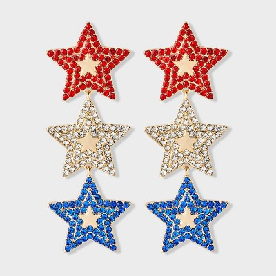 SUGARFIX by BaubleBar Triple Star Dangle Earrings - Multicolor | Target