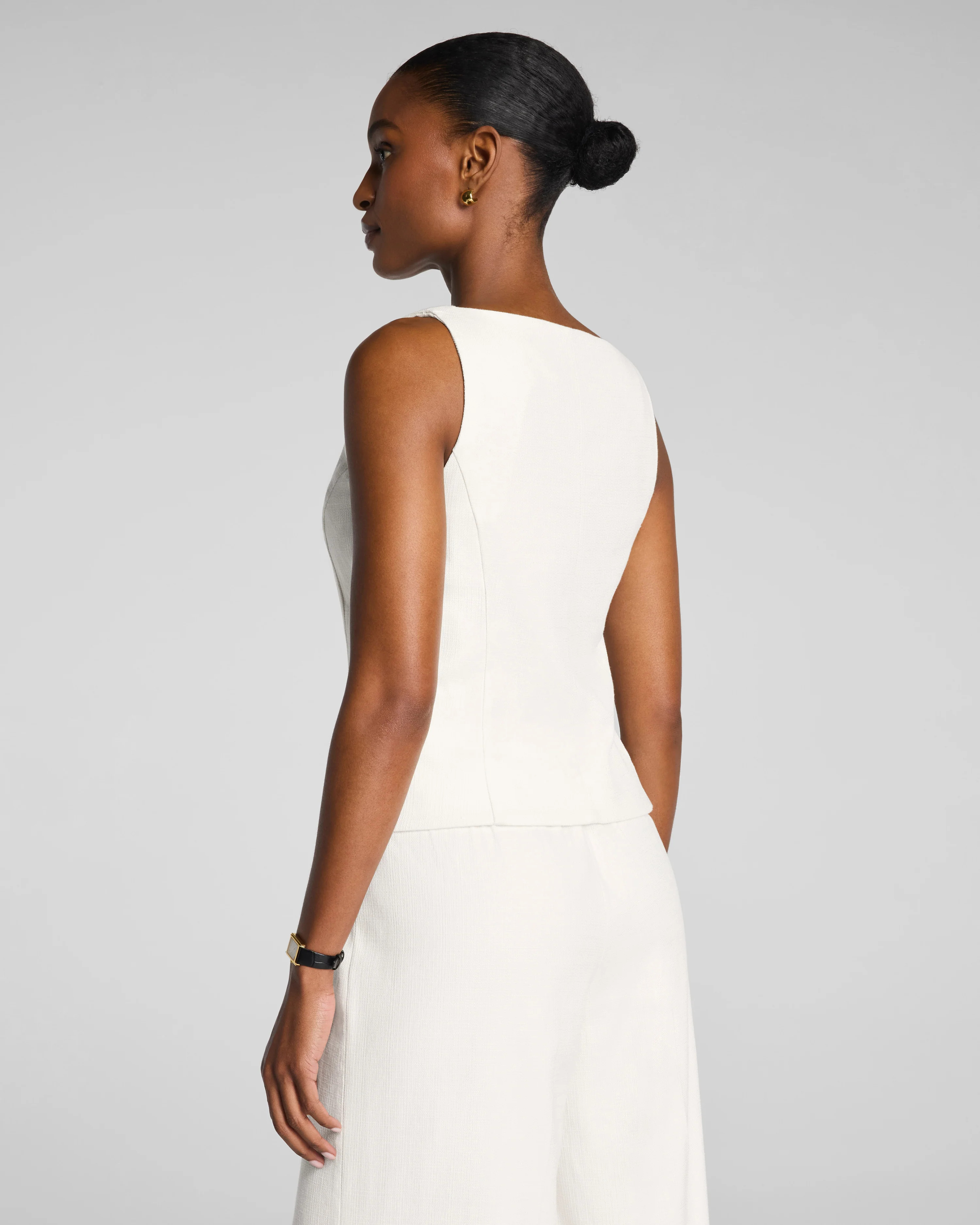 SPANX® EasyBreezy Cotton Linen Button-Down Vest | Tailored Summer Vest | Spanx