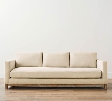 Jake Upholstered Sofa with Wood Base

Size:
86" Width
Seat Cushions:
3 Seat
Back Cushions:
3 Cushion | Pottery Barn (US)
