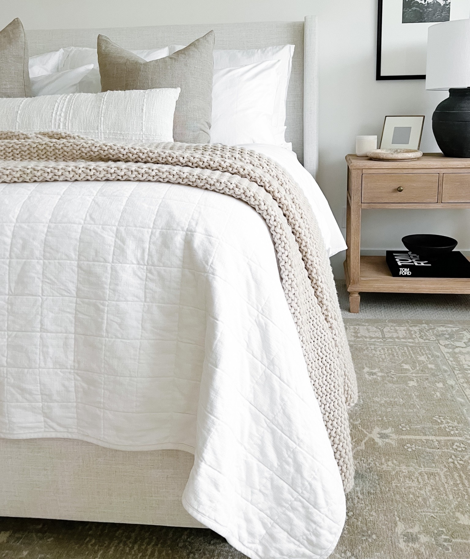 King Heavyweight Linen Blend Quilt White - Casaluna™