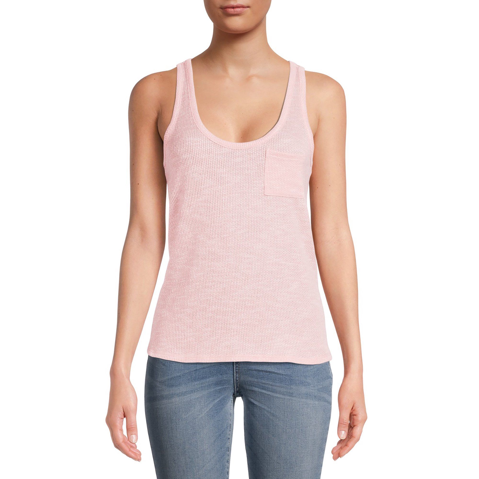 Time and Tru Women's Textured Scoop Tank Top | Walmart (US)