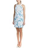 Taylor Dresses Women's Stretch Hopsak Floral Halter Cut-Away Sheath, Pool Blue, 14 | Amazon (US)