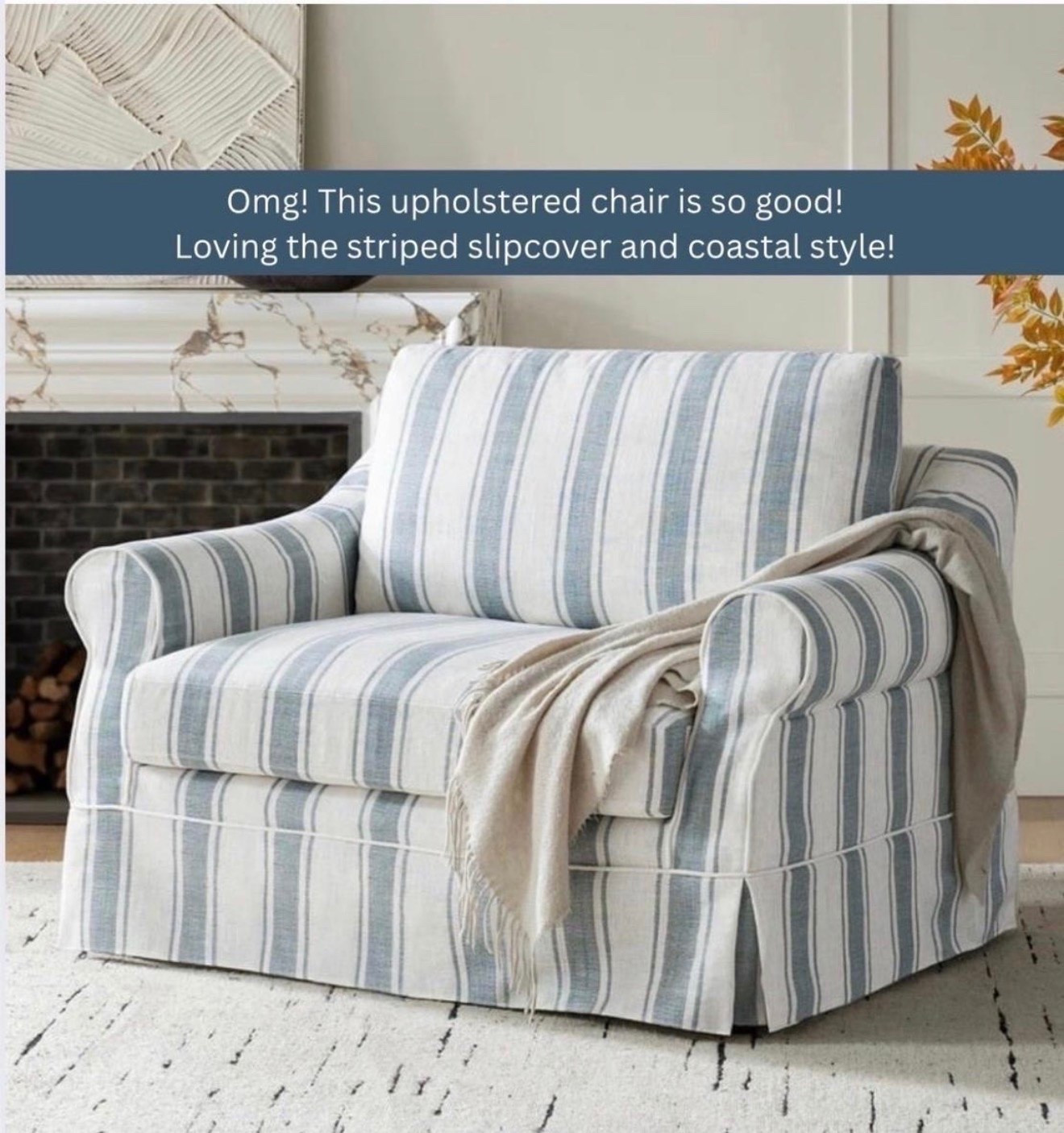 Say hello to your new favorite reading chair 🤍 This oversized blue and white striped upholstered armchair is such a stunning coastal statement piece. The classic stripe pattern and the oversized silhouette check every single box. Style it in your living room, your bedroom, or a cozy reading nook and watch it completely transform the space. 

#LTKHome #LTKSaleAlert #LTKU
