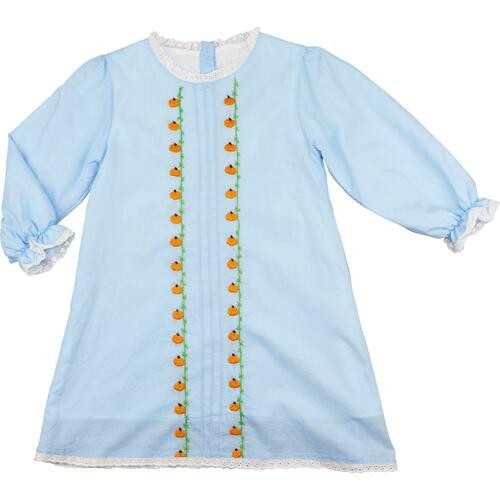 Blue Batiste Embroidered Pumpkin Dress | Cecil and Lou