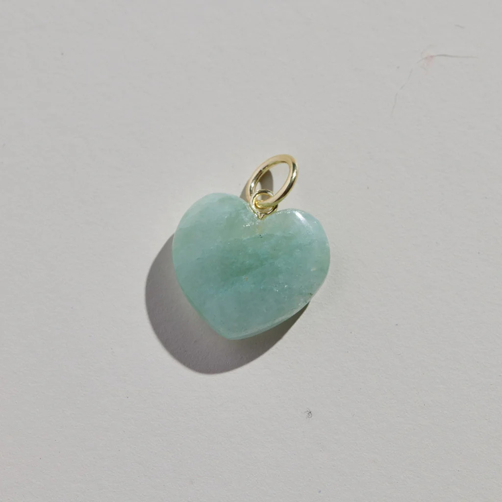 Jade Heart Charm | Nickel and Suede
