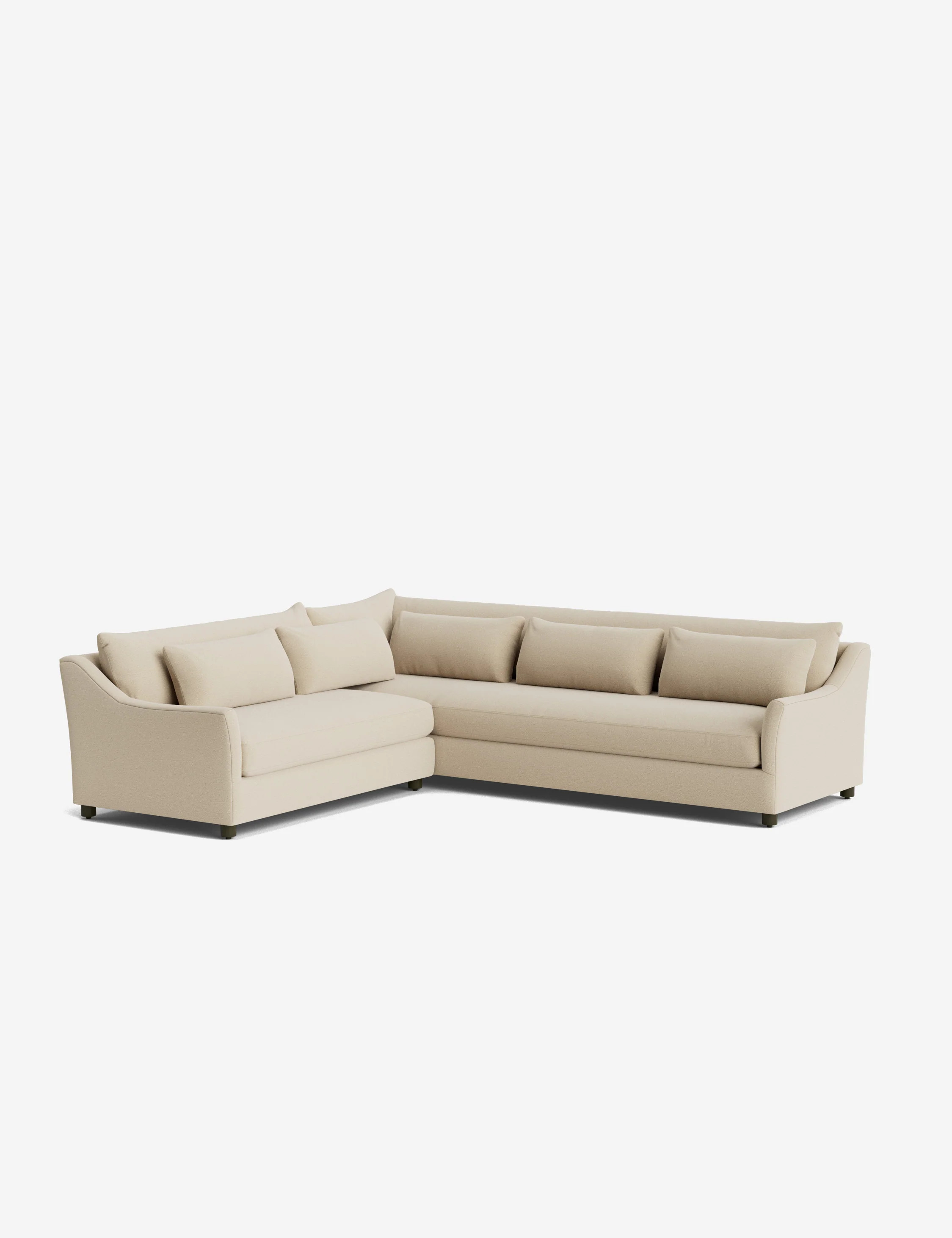 Niven Corner Sectional Sofa, Cream Performance Basketweave, 118"W | Lulu and Georgia 