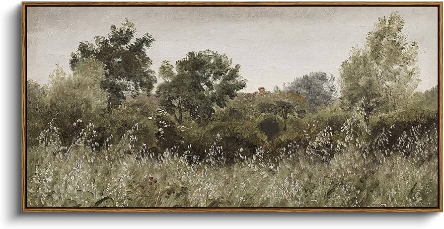 InSimSea Extra Large Framed Vintage Wall Art, Living Room Country Farmhouse Decor, Grassland Land... | Amazon (US)