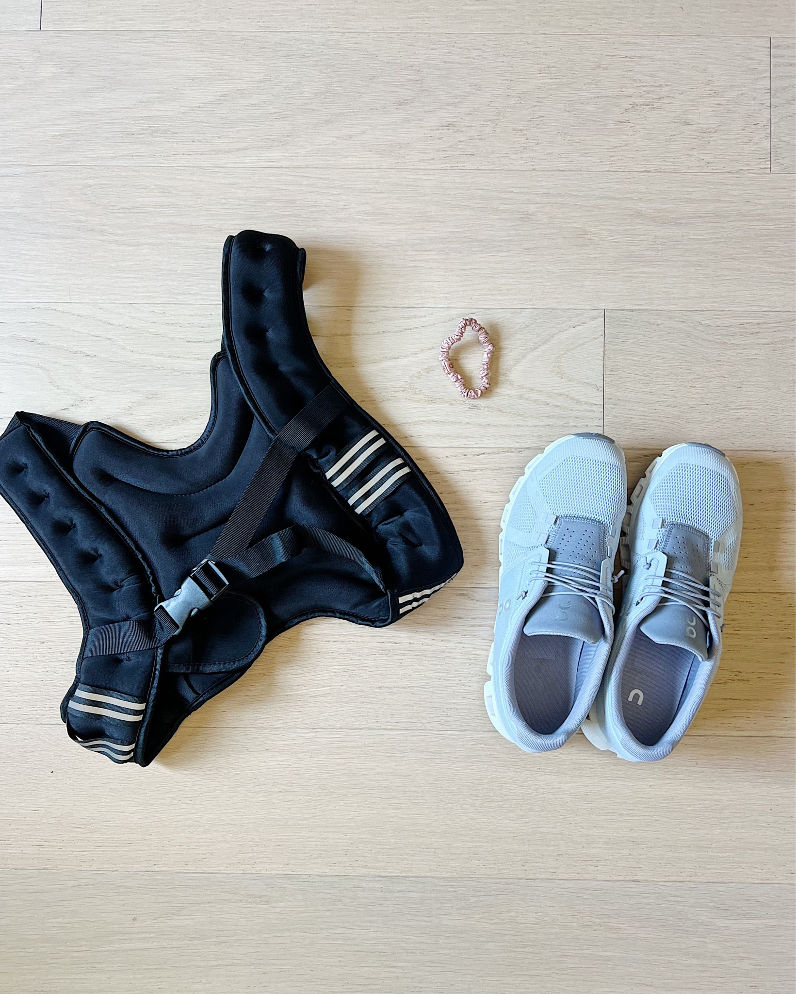 These are my walking essentials these days. This 12lb weighted vest, silk hair scrunchies, and my on cloud gym shoes! 

#LTKActive #LTKFindsUnder100 #LTKFindsUnder50