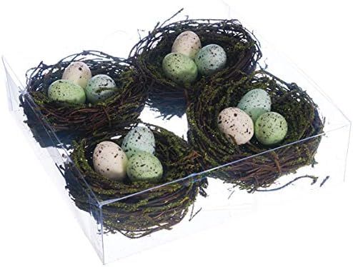 TenWaterloo Set of 4 Decorative Bird's Nests with Eggs, 3 Inches Wide | Amazon (US)