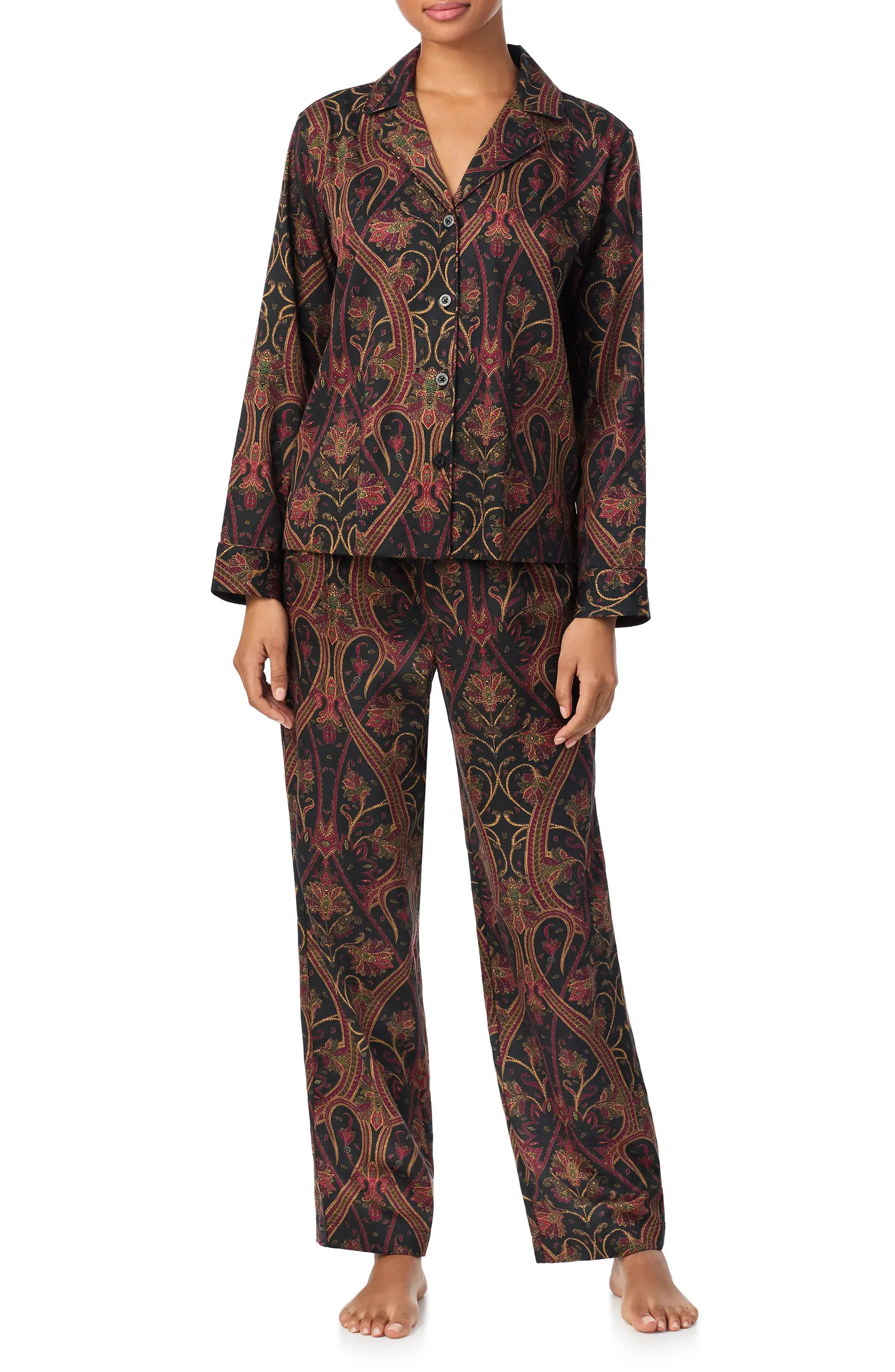 Lauren Ralph Lauren Paisley Cotton Blend Pajamas | Nordstrom | Nordstrom
