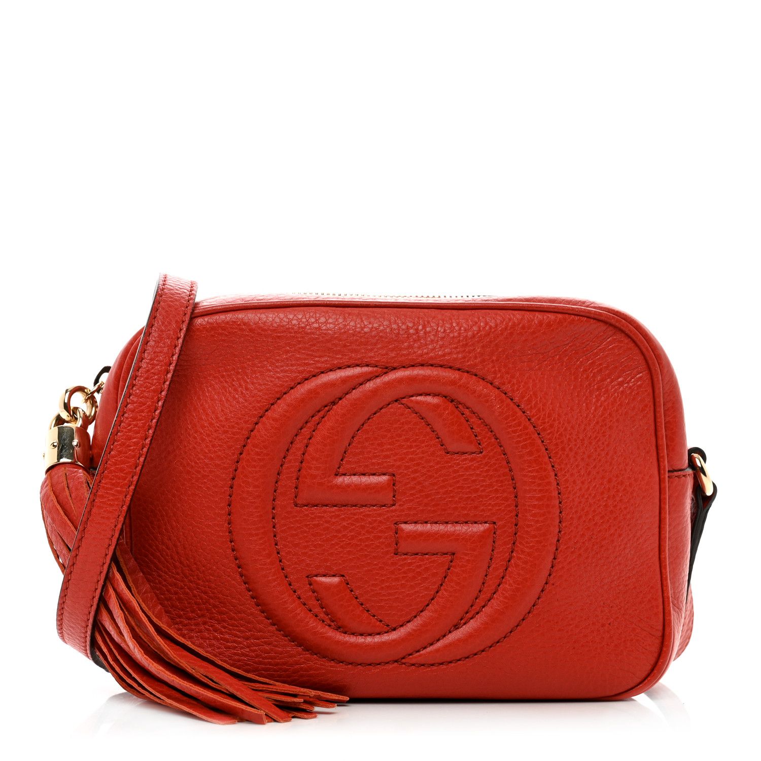 Pebbled Calfskin Small Soho Disco Bag Vibrant Red | FASHIONPHILE (US)