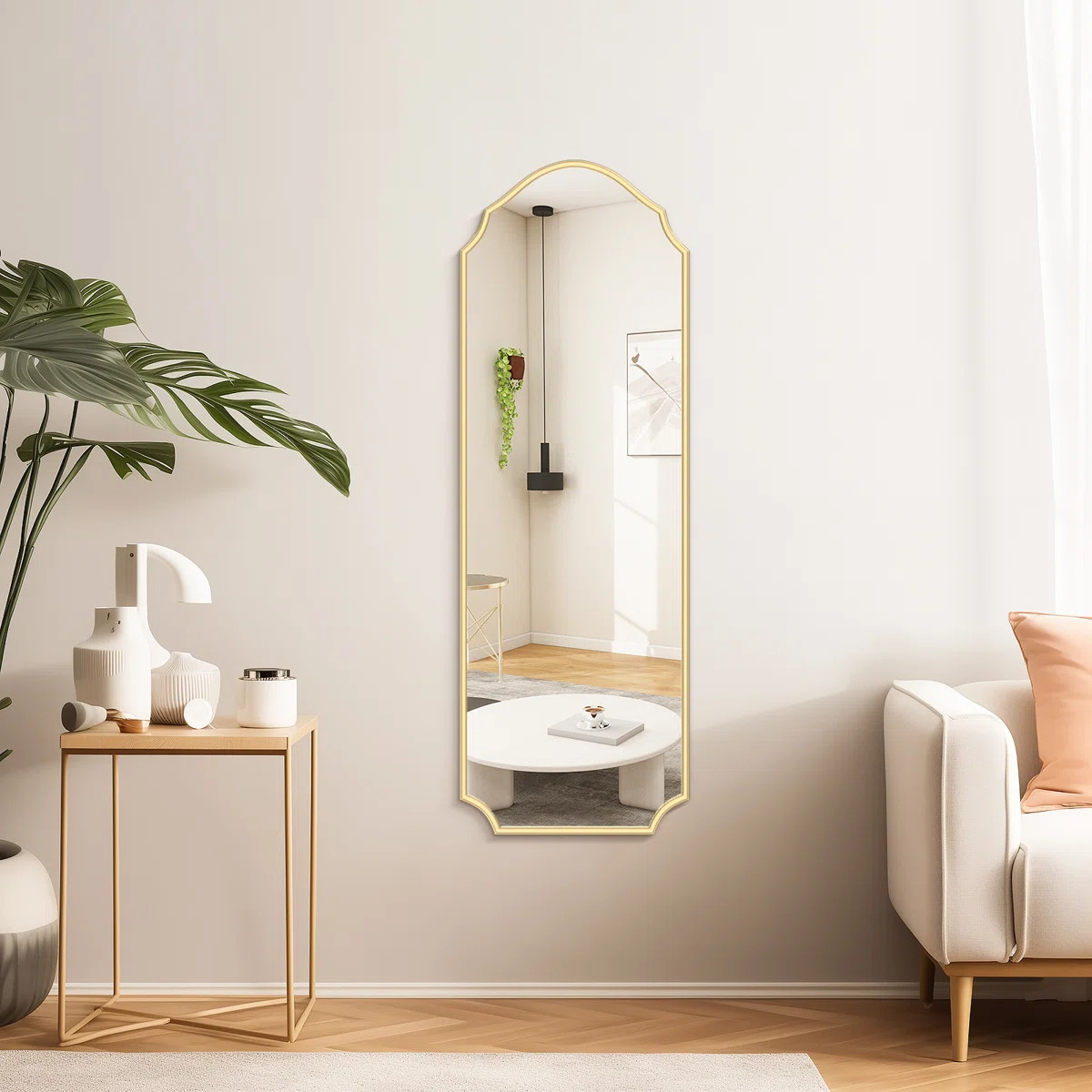 Arched Door Full Length Tempered Glass Wall Mirror | Wayfair North America