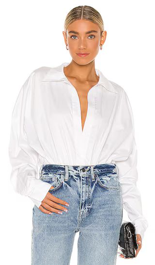 Oversized Boyfriend NK Shirt Bodysuit in White | Revolve Clothing (Global)