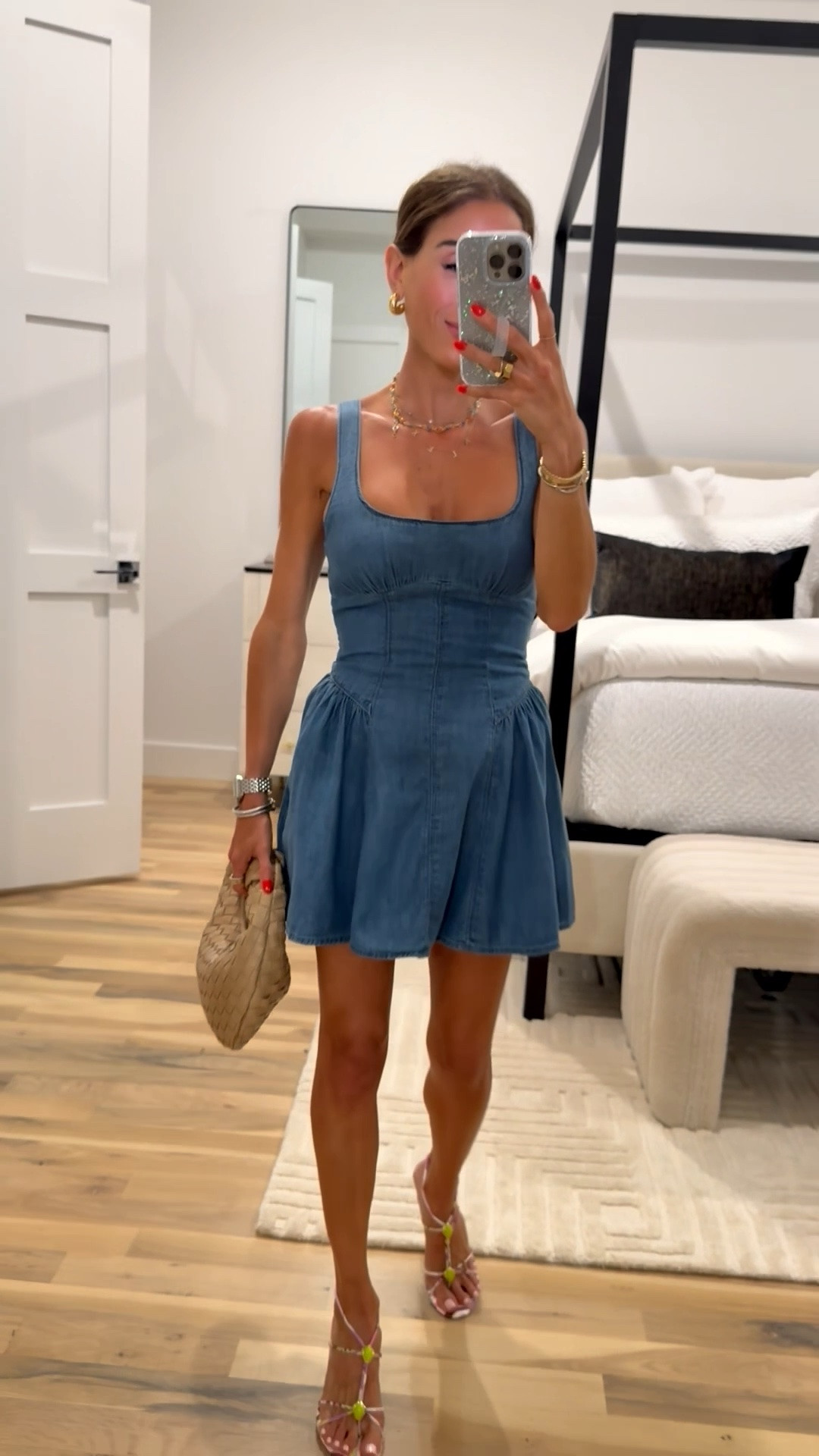 Cute and flattering denim dress size xxs petite - on sale with code SHORTSAF

#LTKPetite #LTKSaleAlert #LTKootd
