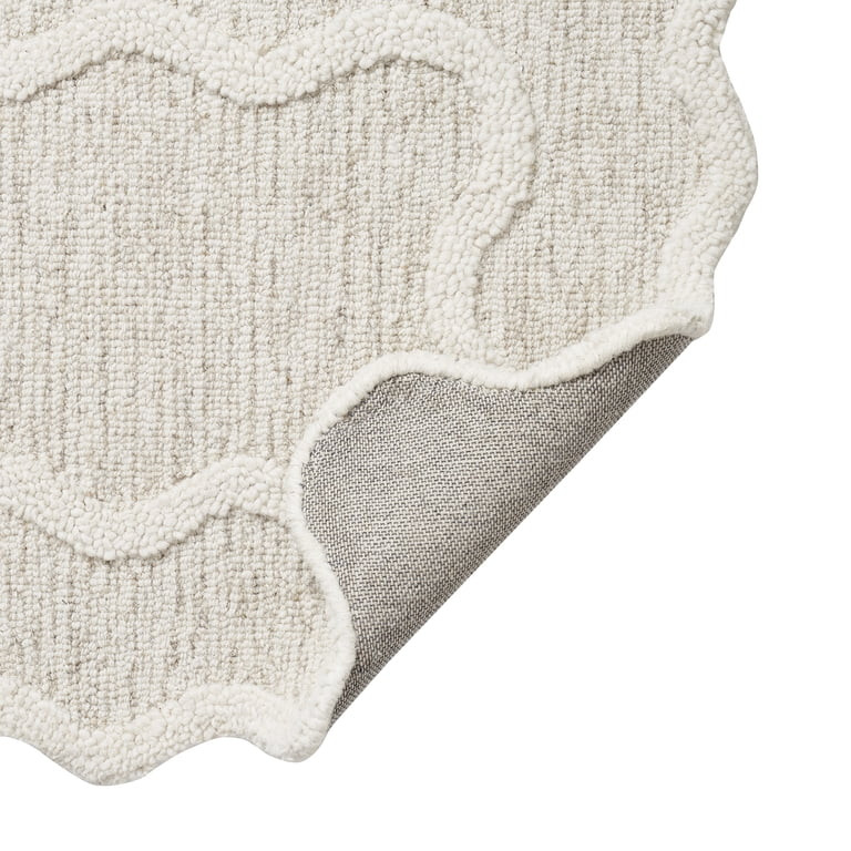 My Texas House Stella Ivory Scallop Wool Indoor Area Rug, 24" x 36" | Walmart (US)