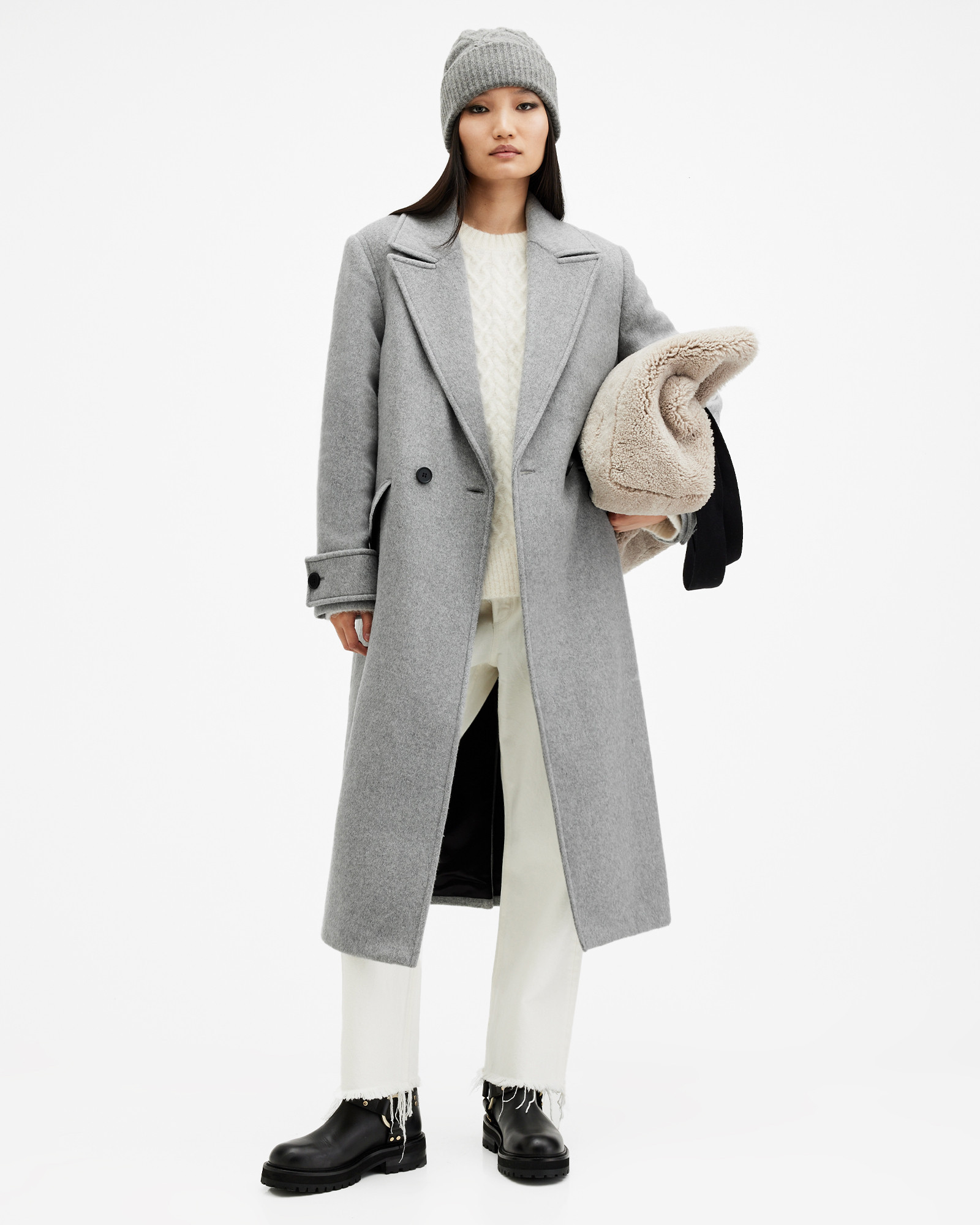 Mabel Double Breasted Oversized Coat | AllSaints UK