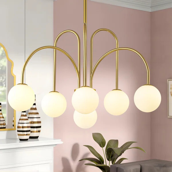 Bradrick 6 - Light Glass Bubble Dimmable Sputnik Sphere Chandelier | Wayfair North America