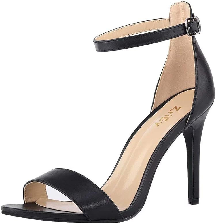 ZriEy Women's Heeled Sandals Ankle Strap Dress High Heels Stilettos 11CM Shoes | Amazon (US)