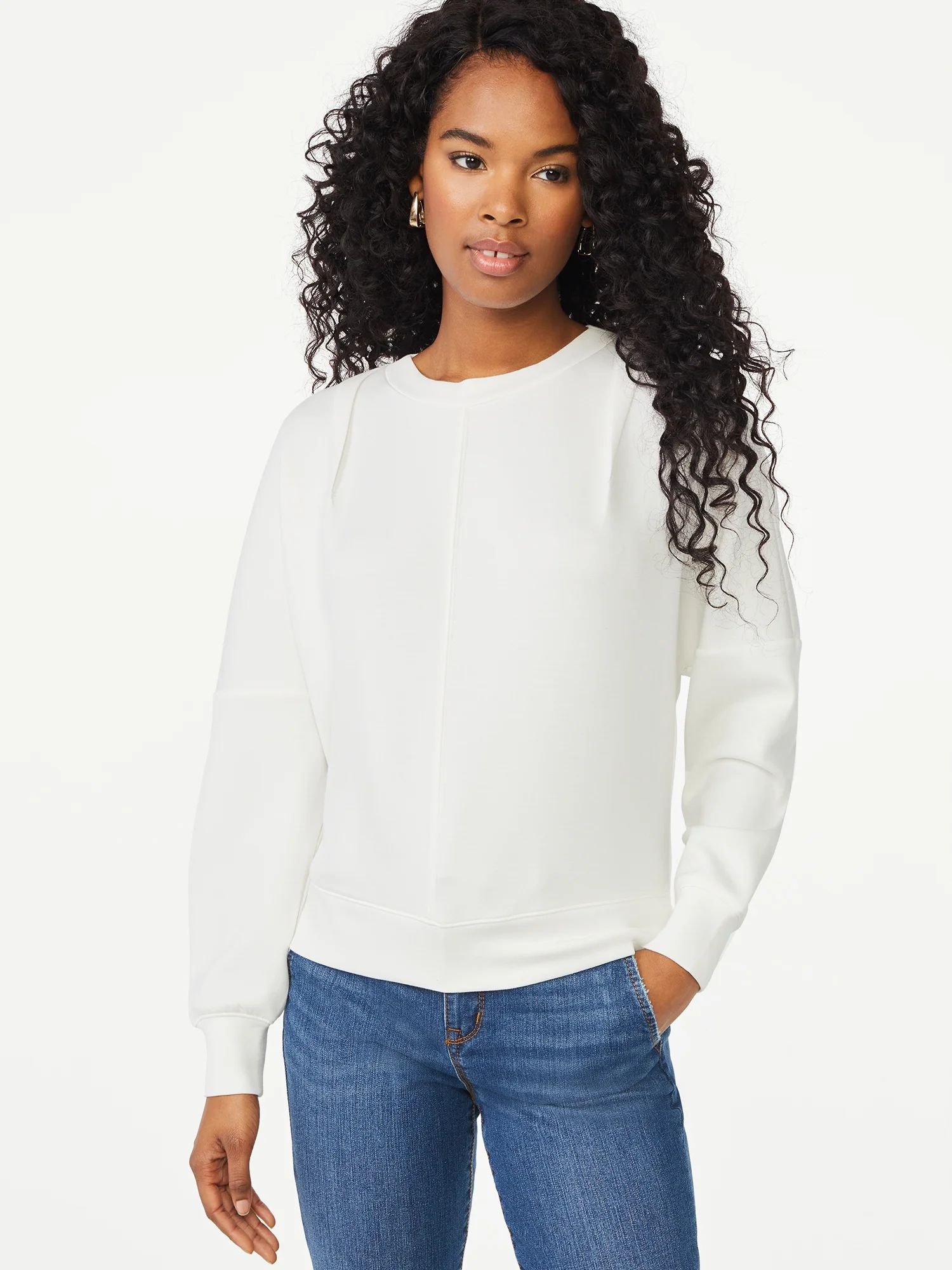 Scoop Women's Seamed Sweatshirt - Walmart.com | Walmart (US)