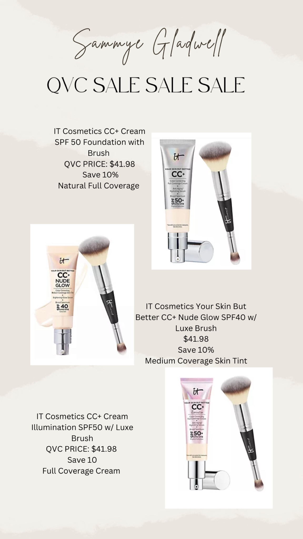 All different coverage for what you need with skincare and spf 😍 such a good deal including the brush! My fav is the natural full coverage to cover my redness 

#LTKBeauty #LTKSaleAlert #LTKFindsUnder50