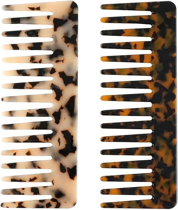 Large Hair Detangling Comb - Wide Tooth Comb Cellulose Detangler Combs for Women Thick Curly Wavy... | Amazon (US)