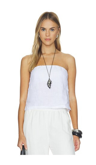 perfectwhitetee Gianna Linen Tube Top in White. - size M | Revolve Clothing (Global)