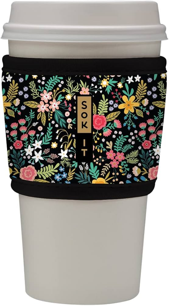 Sok It Hot Sok Coffee & Tea Reusable Insulated Neoprene Cup Sleeve (English Garden Picnic) | Amazon (US)