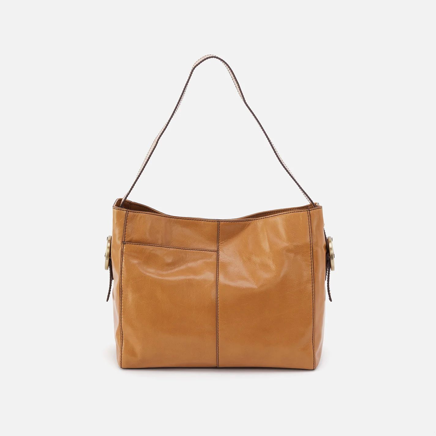Render Shoulder Bag in Polished Leather - Natural | HOBO Bags