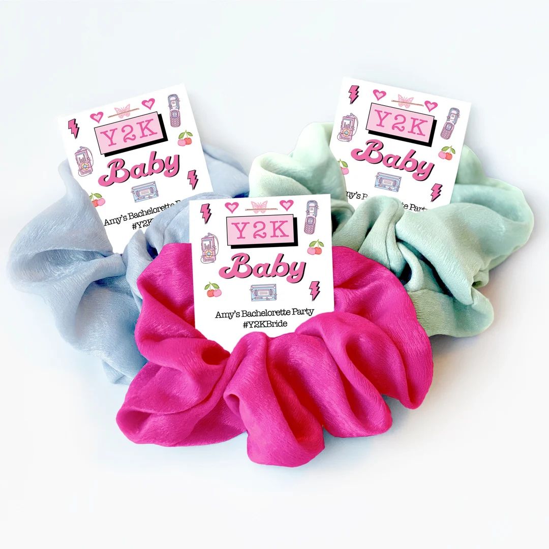 Y2K Bachelorette Party Favors Hair Scrunchies Y2K Baby Retro - Etsy | Etsy (US)