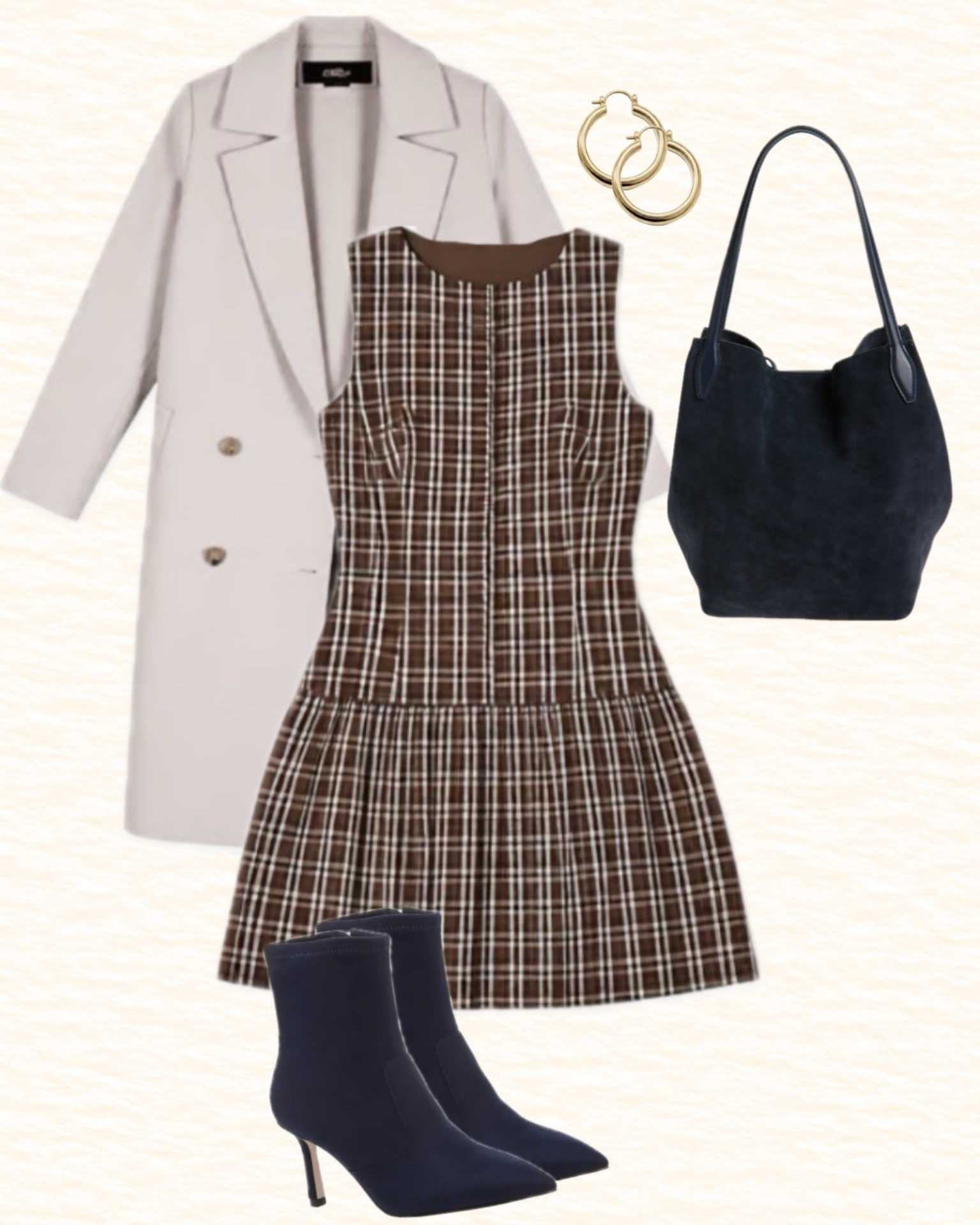 Love this plaid mini dress for fall. Lose the jacket for an end of summer / fall transition look. Paired with navy blue suede booties and bag.

#LTKootd #LTKSeasonal #LTKSaleAlert