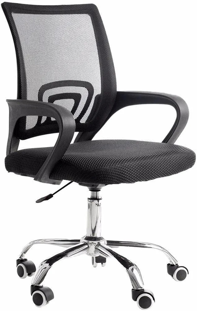 Cadeira de Escritório Secretária Base Cromada com Rodinha Fortt Lisboa Preta - CSF02-P | Amazon (BR)