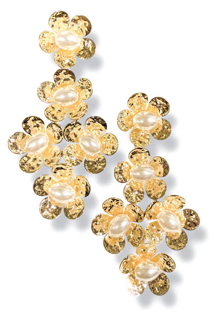 Millie Gold Flower Drop Earrings | The Willow Tree