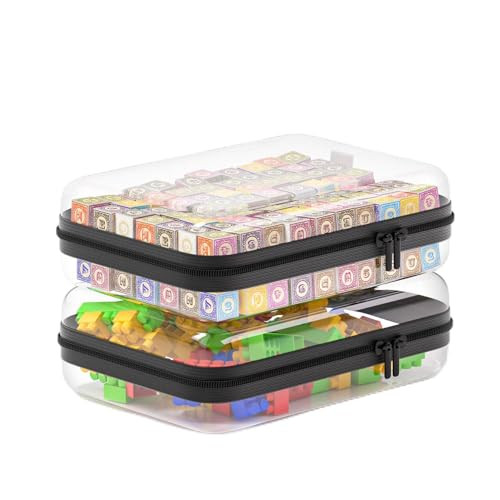 Mihkiom Clear Hard Shell Zipper Case, BIiss Plastic Bins for Organizing, Clear Zipper Pouches Makeup Case & Travel Travel Organizer for Storage Cosmetics, Puzzles, 8.7 x 6.3 x 2.4 Inch (2 Pack, M) | Amazon (US)
