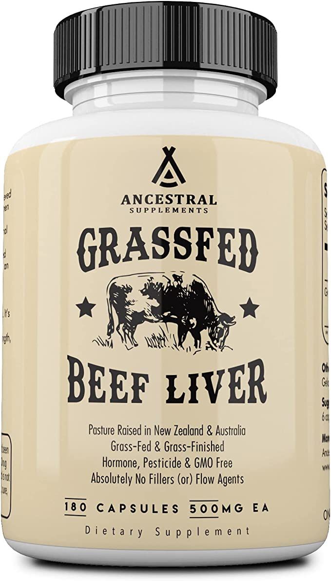 Ancestral Supplements Grass Fed Beef Liver Capsules, Supports Energy Production, Detoxification, ... | Amazon (US)