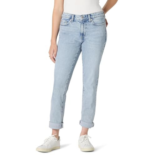 Amazon Essentials Damen Geringfügig Elastische Boyfriend-Crop-Jeans Mittelhoher Bund, Helles Eisblau, 36-38 | Amazon (DE)