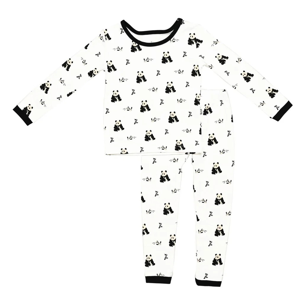 Long Sleeve Pajamas in Black and White Zen | Kyte BABY