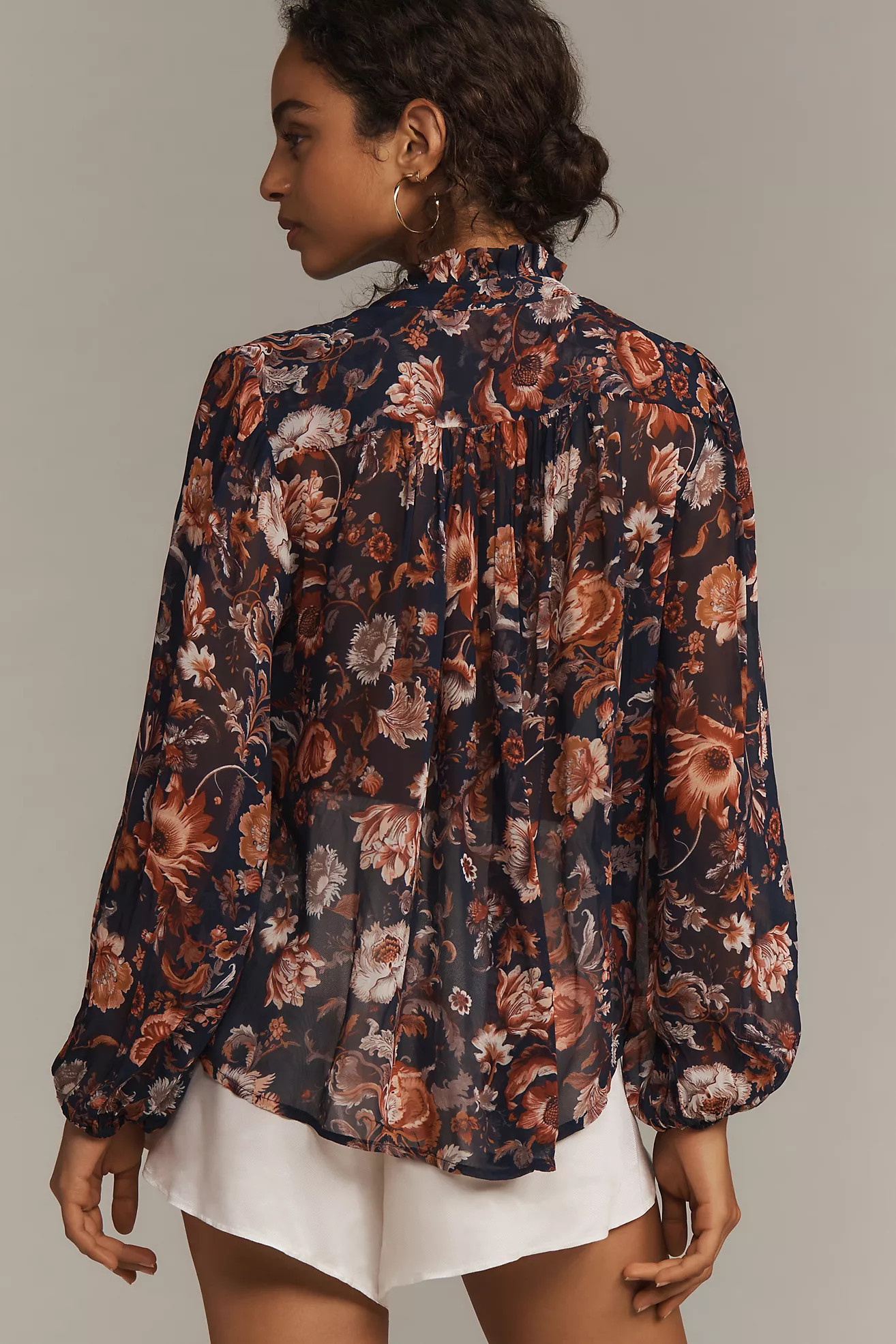 The Estela Sheer Printed Blouse | Anthropologie (US)