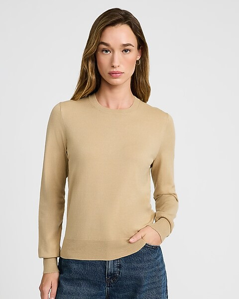 Airy Soft Skimming Crew Neck Sweater | Express
