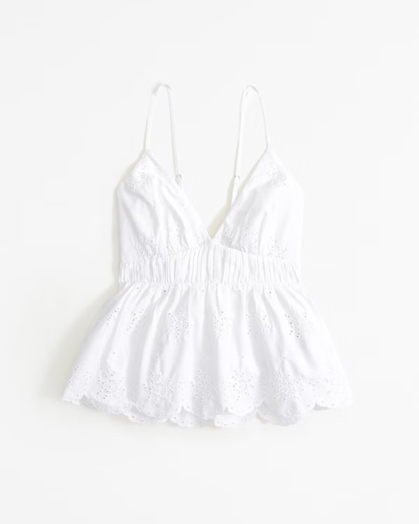 Women's Eyelet Embroidered Bow-Back Top | Women's Tops | Abercrombie.com | Abercrombie & Fitch (US)