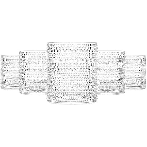 Kate Aspen Beaded Drinking Glasses Set of 6, 10 oz Retro Vintage Glassware - Boho Cocktail Water ... | Amazon (US)